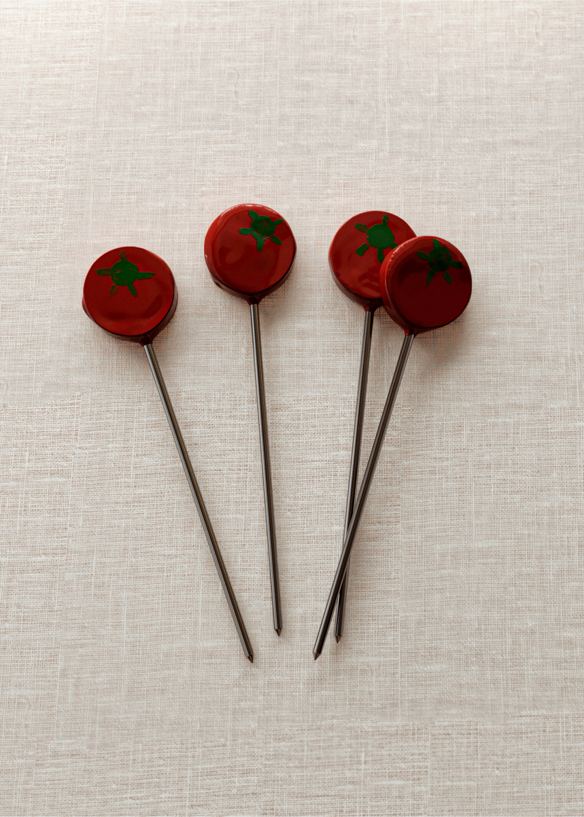 Pack of 4 tomato chopstick holders - General plane, Red. Ref: 37023298-00.