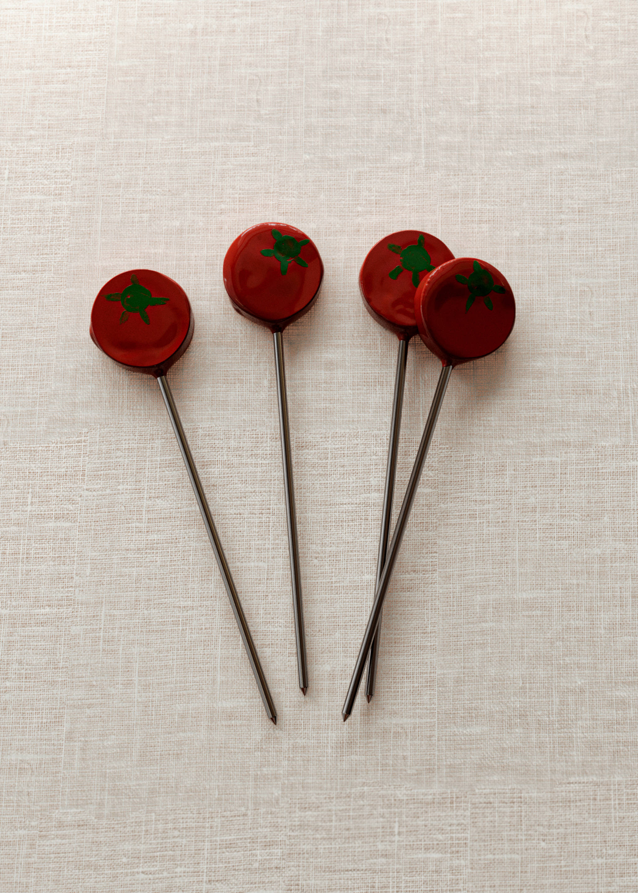 Pack of 4 tomato chopstick holders - General plane