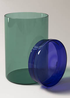 Two-tone glass jar — Petrol Blue 2