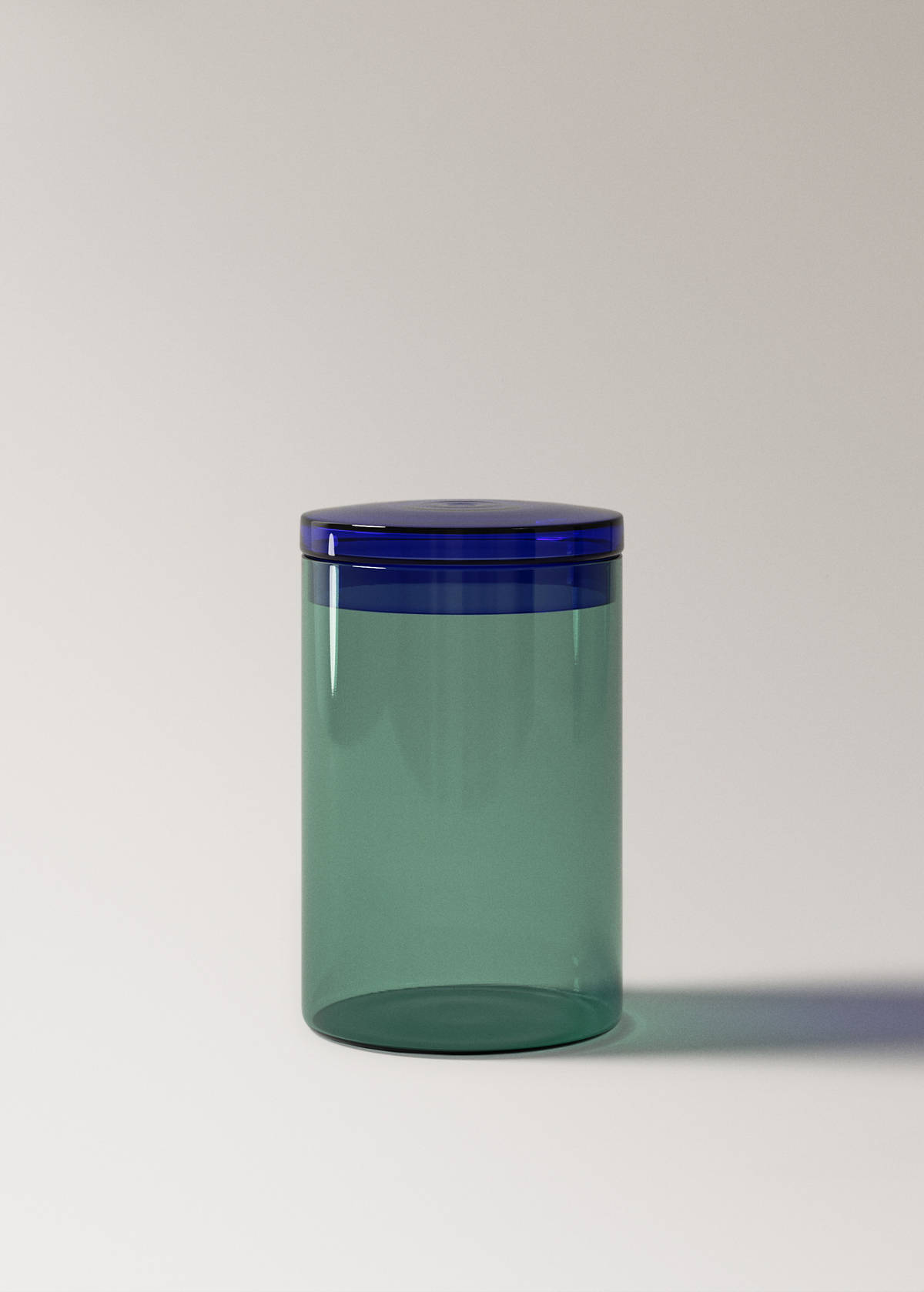 Two-tone glass jar — Petrol Blue