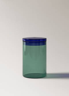 Two-tone glass jar — Petrol Blue 6