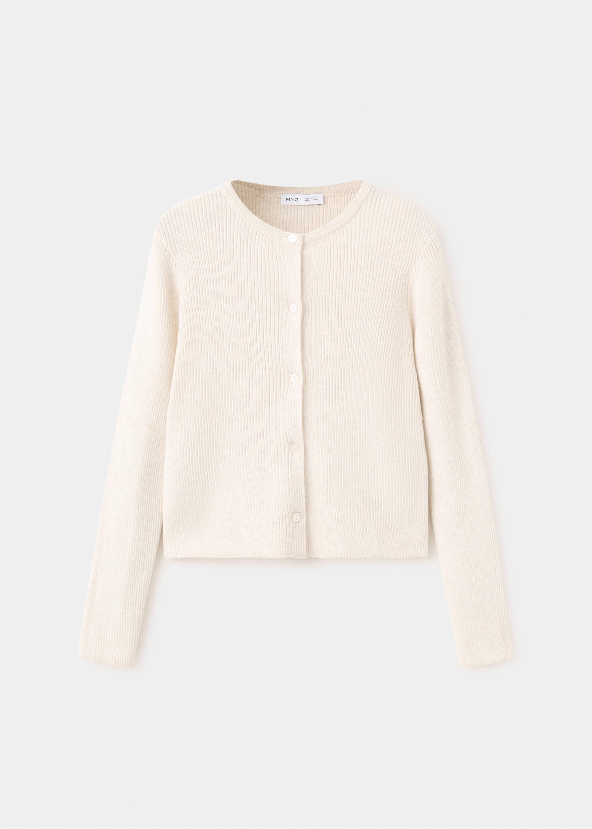 Cardigan maille côtelée - Article sans modèle, Beige. Ref: 37023300-00.