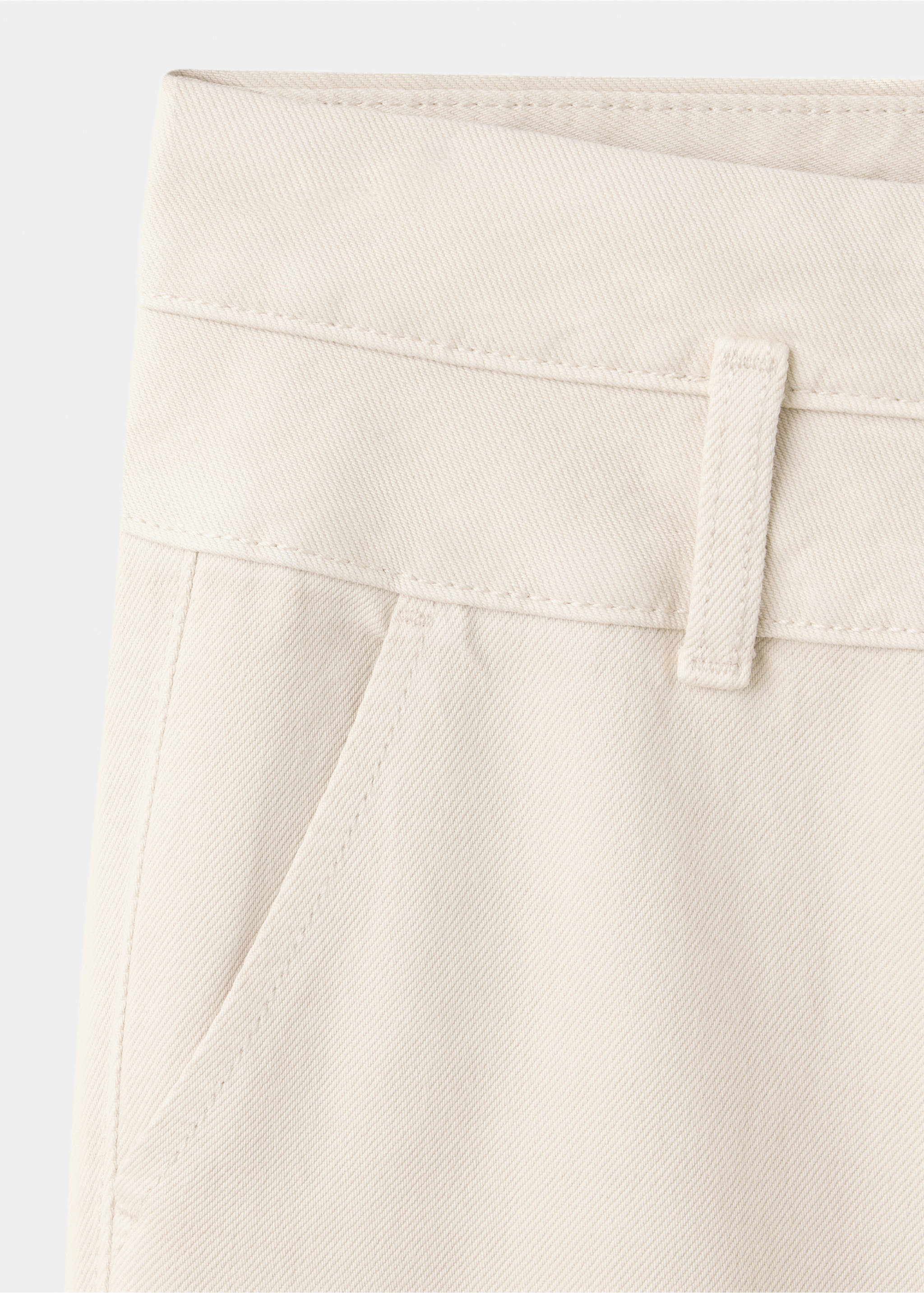 Double-waist straight jeans - Details of the article 0, Sand. Ref: 37023302-00.