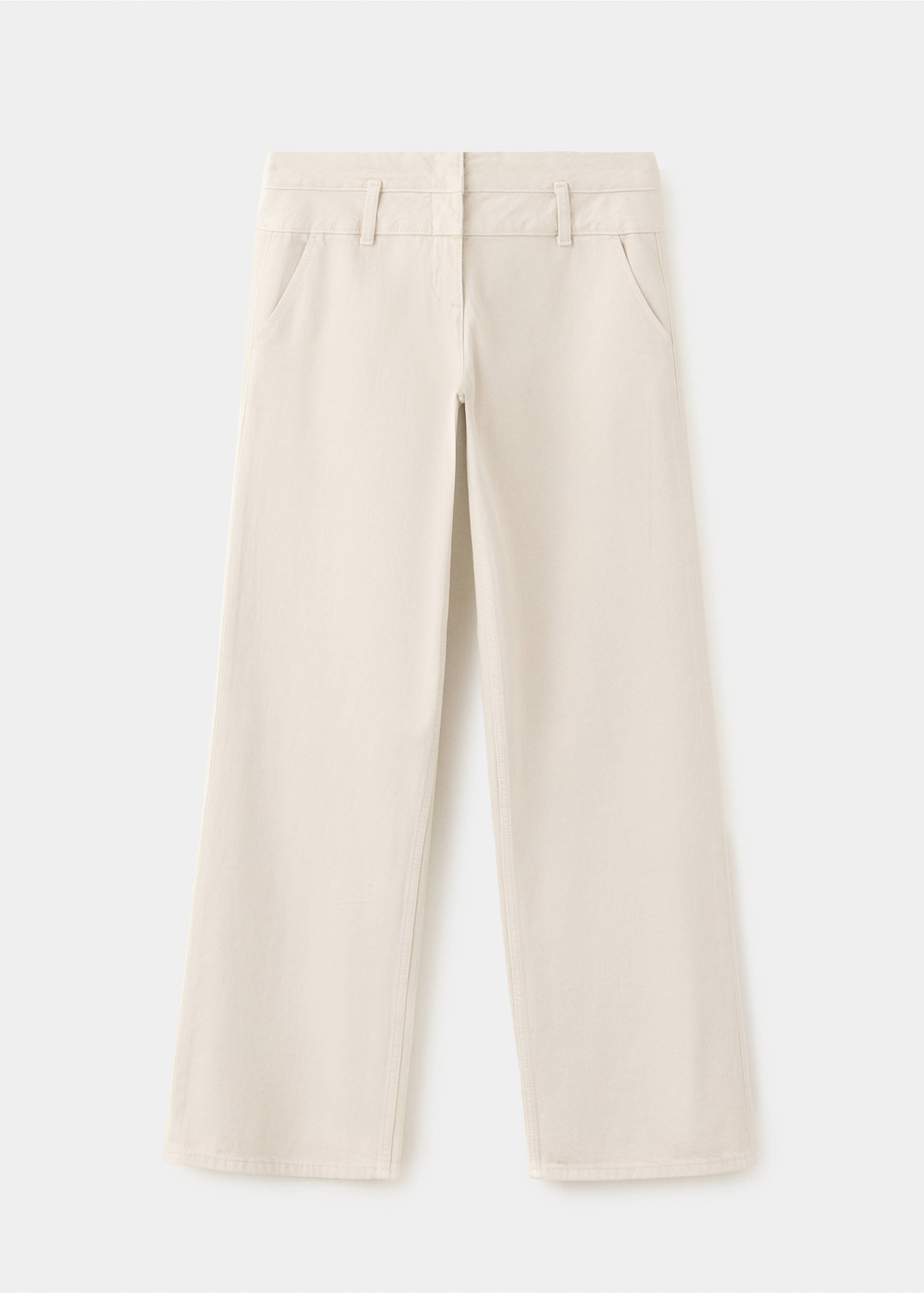 Double-waist straight jeans - Article without model, Sand. Ref: 37023302-00.