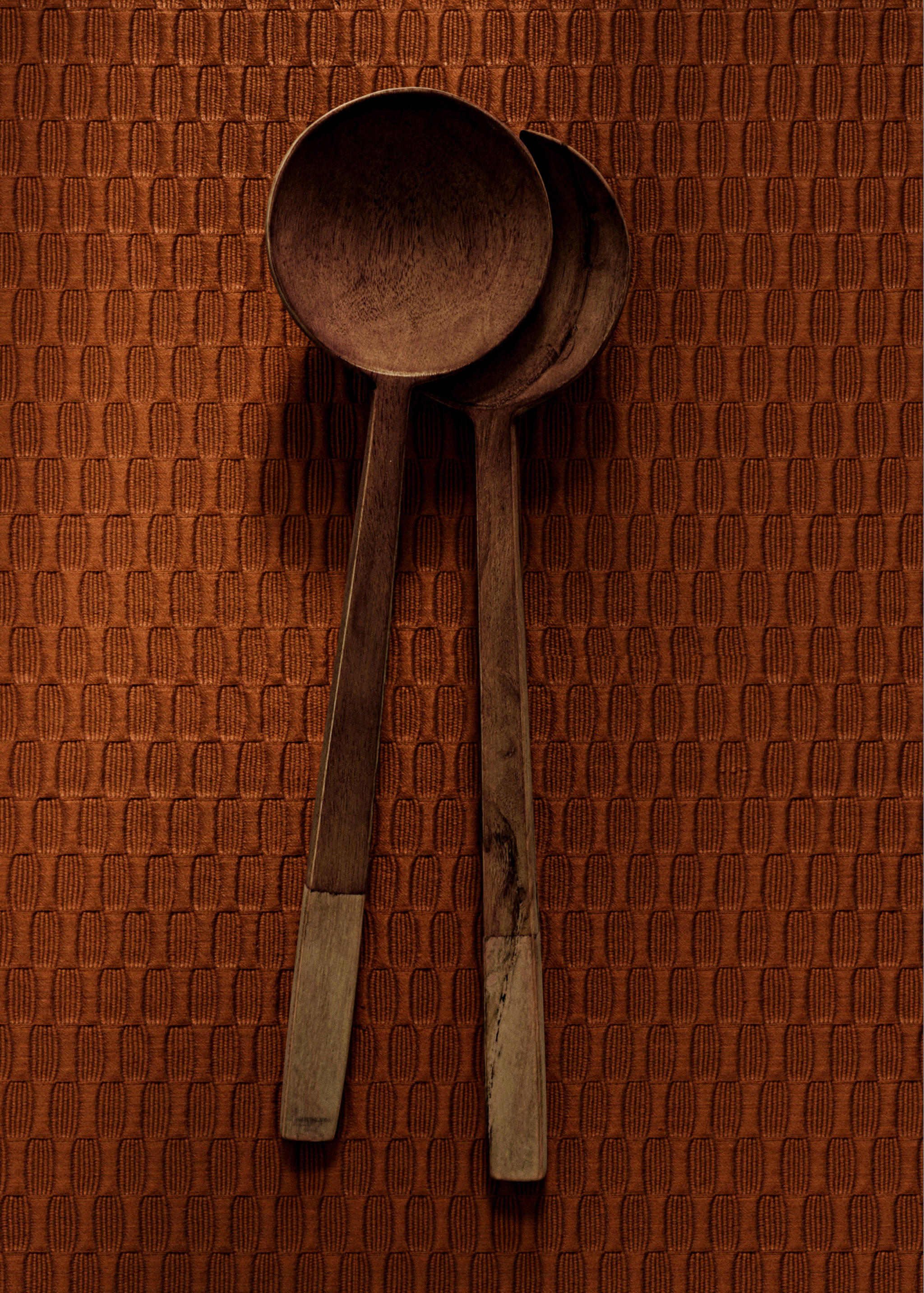 Wooden salad serving set - General plane