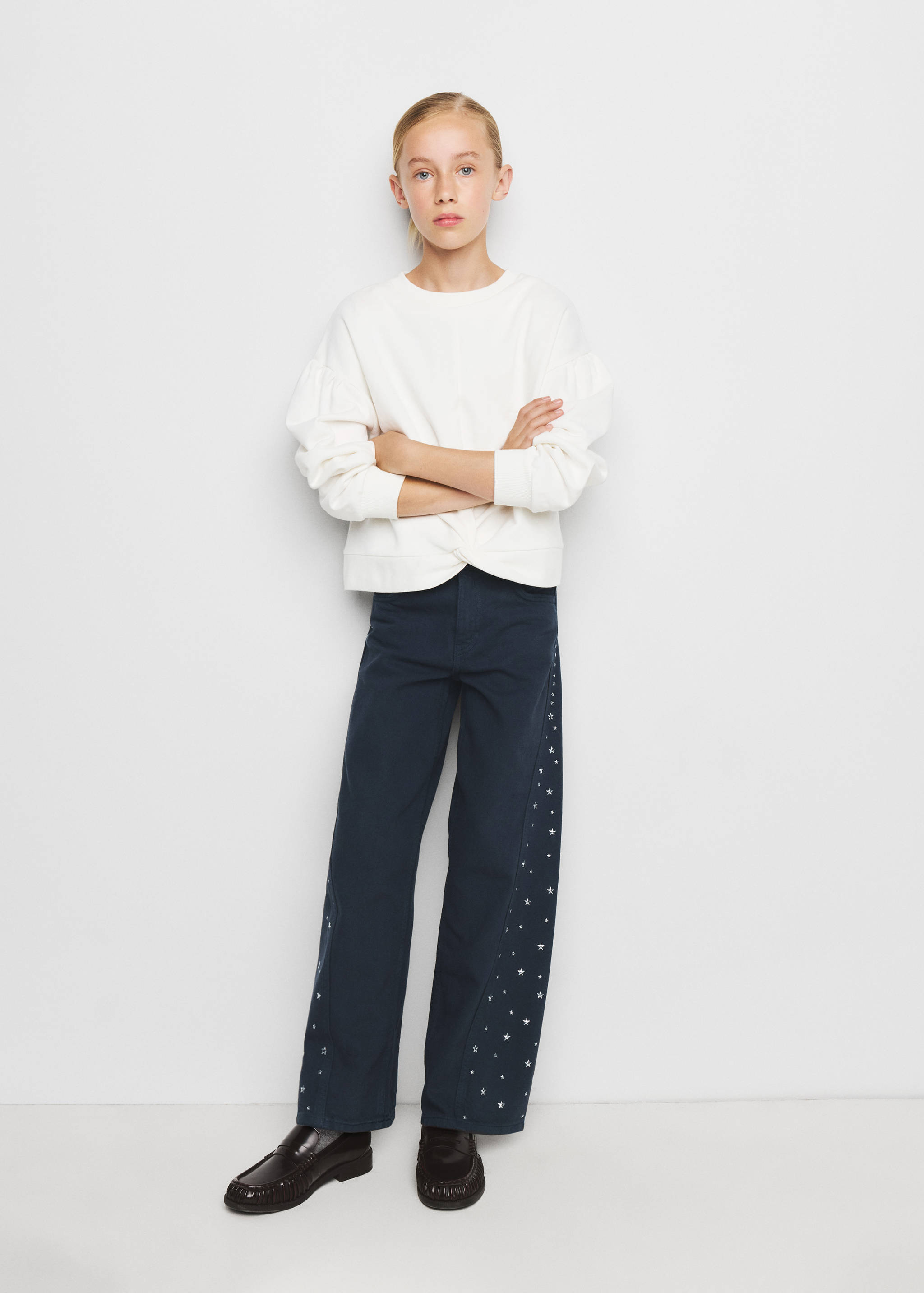 Knotted cotton-blend sweatshirt - General plane
