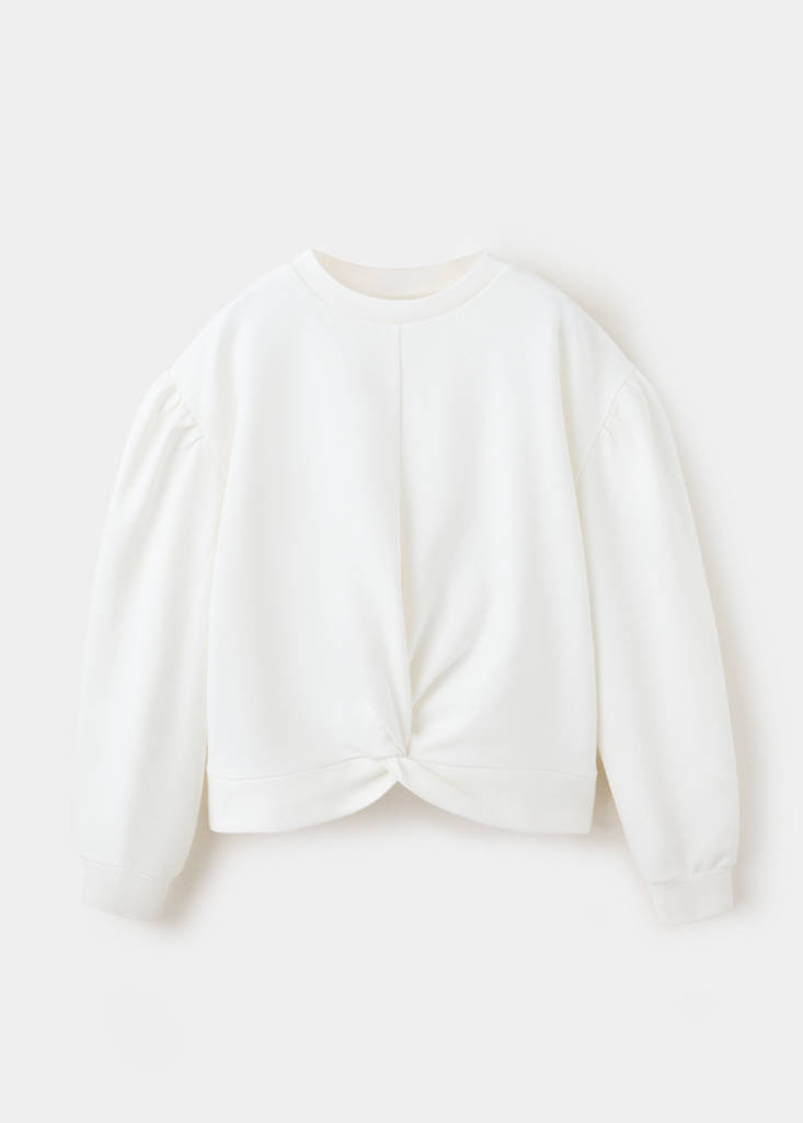 Knotted cotton-blend sweatshirt — Off White