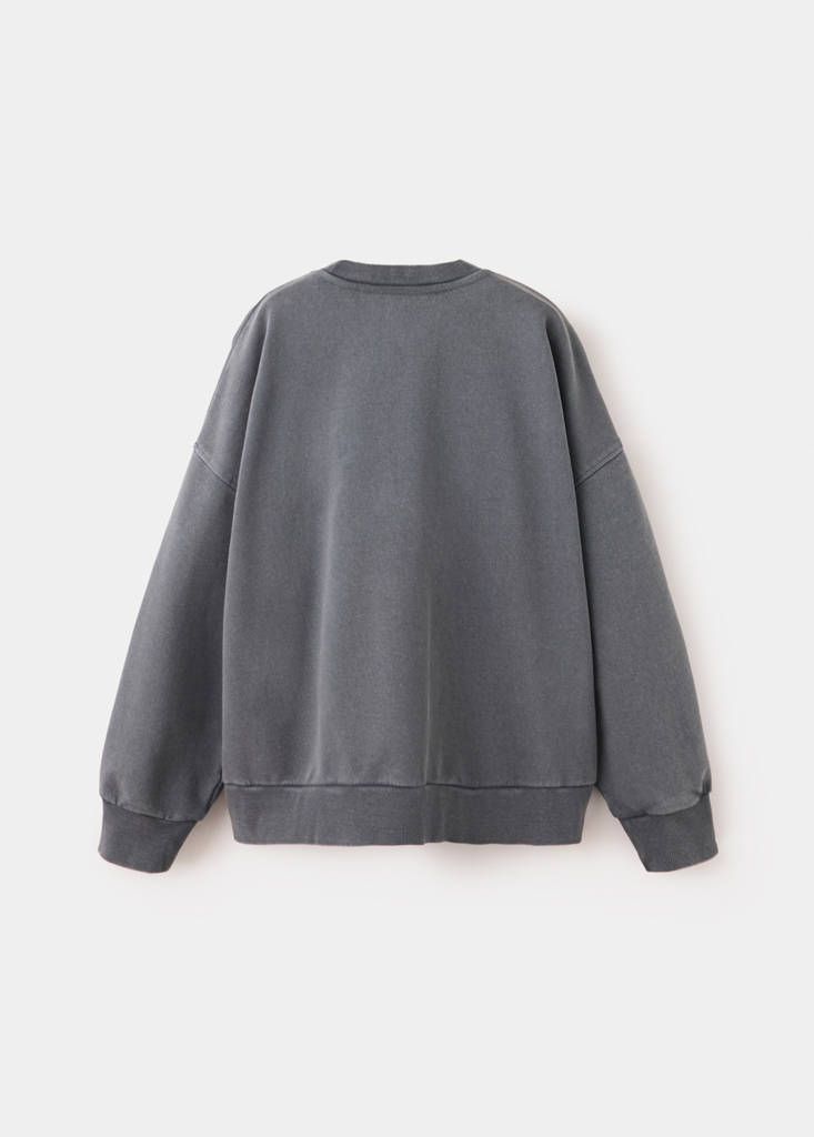 Printed cotton sweatshirt — Charcoal