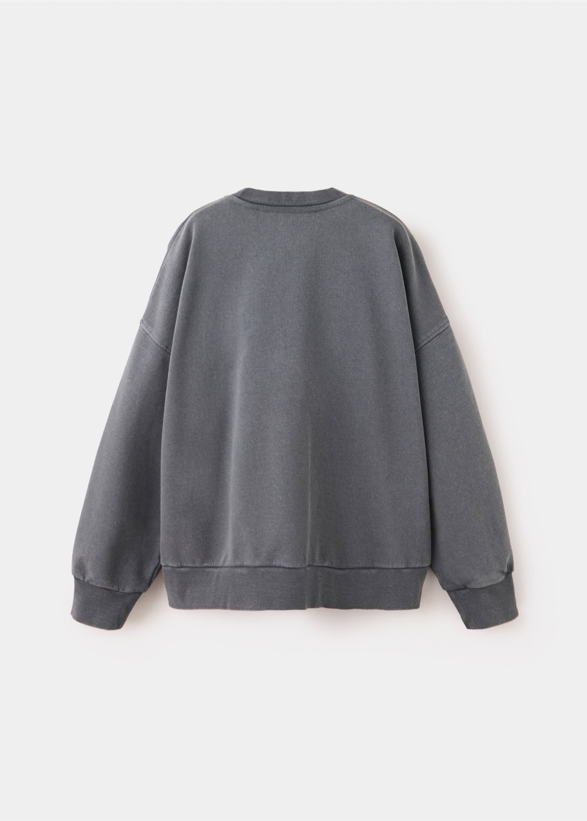 Printed cotton sweatshirt - Reverse of the article, Charcoal. Ref: 37023309-00.