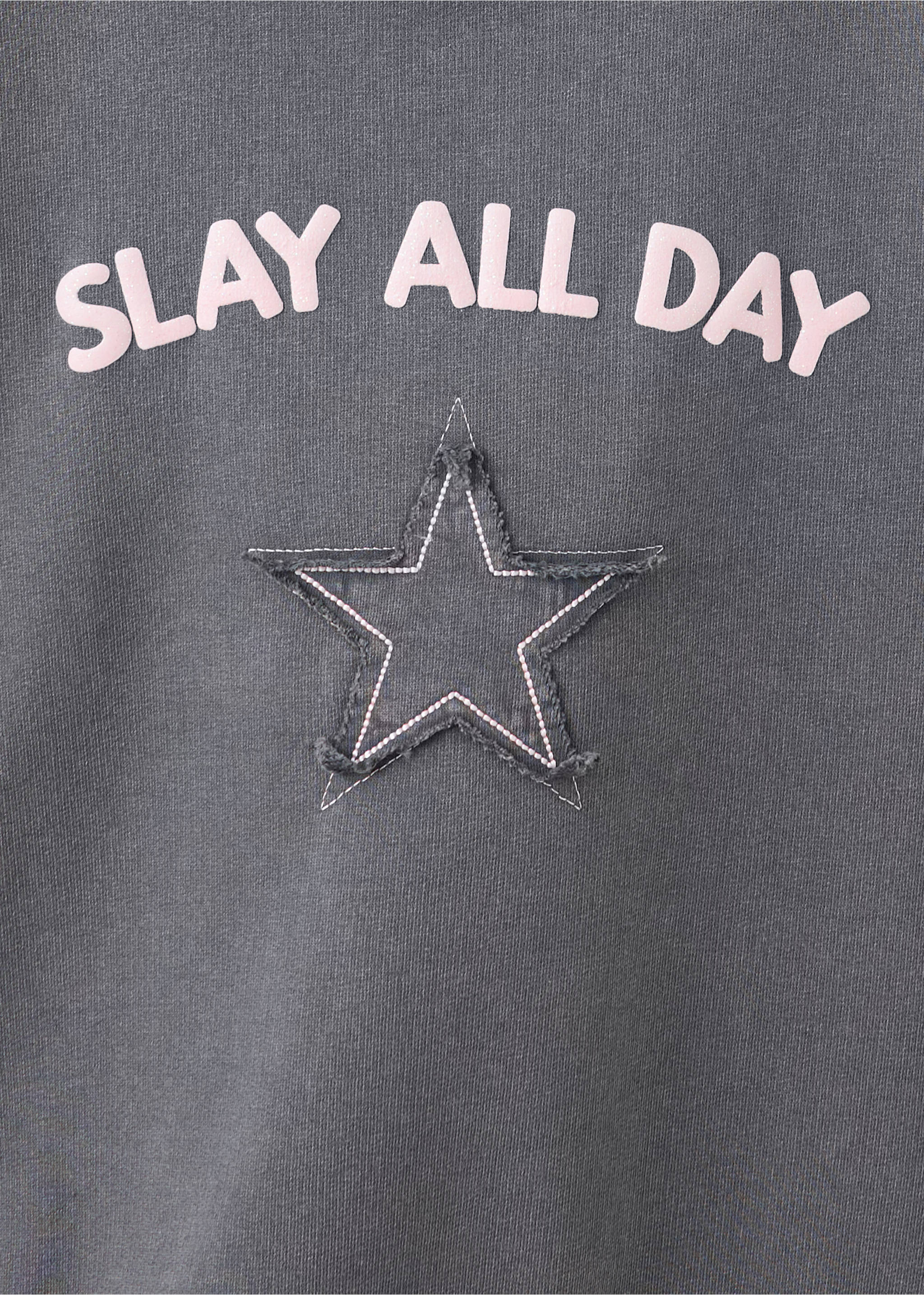 Printed cotton sweatshirt - Details of the article 8, Charcoal. Ref: 37023309-00.