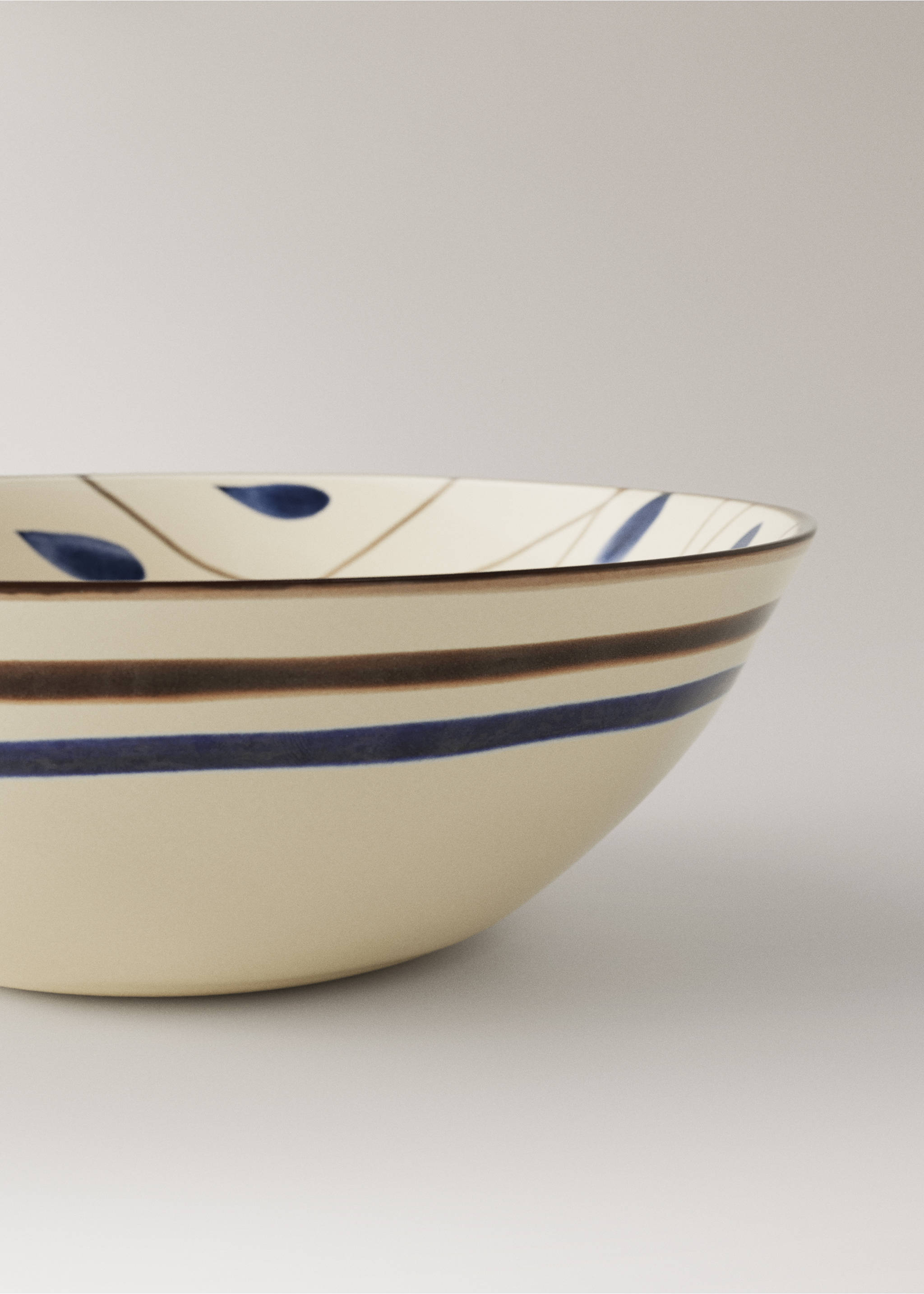 Decorative droplet stoneware bowl - Details of the article 1, Vibrant blue. Ref: 37023311-00.
