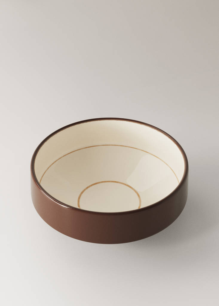 Hand-painted gres bowl — Chocolate