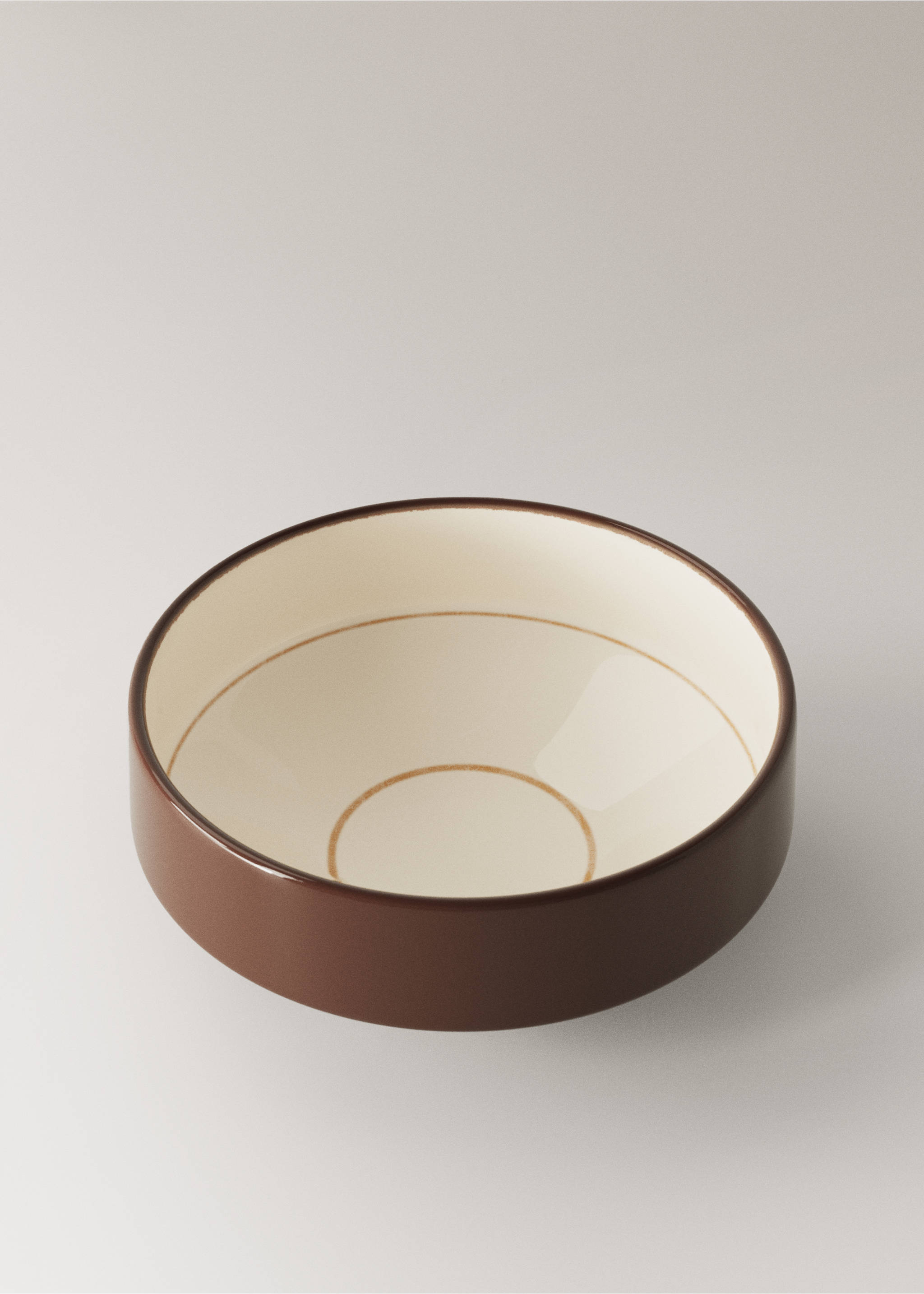 Hand-painted gres bowl - Details of the article 2, Chocolate. Ref: 37023312-00.