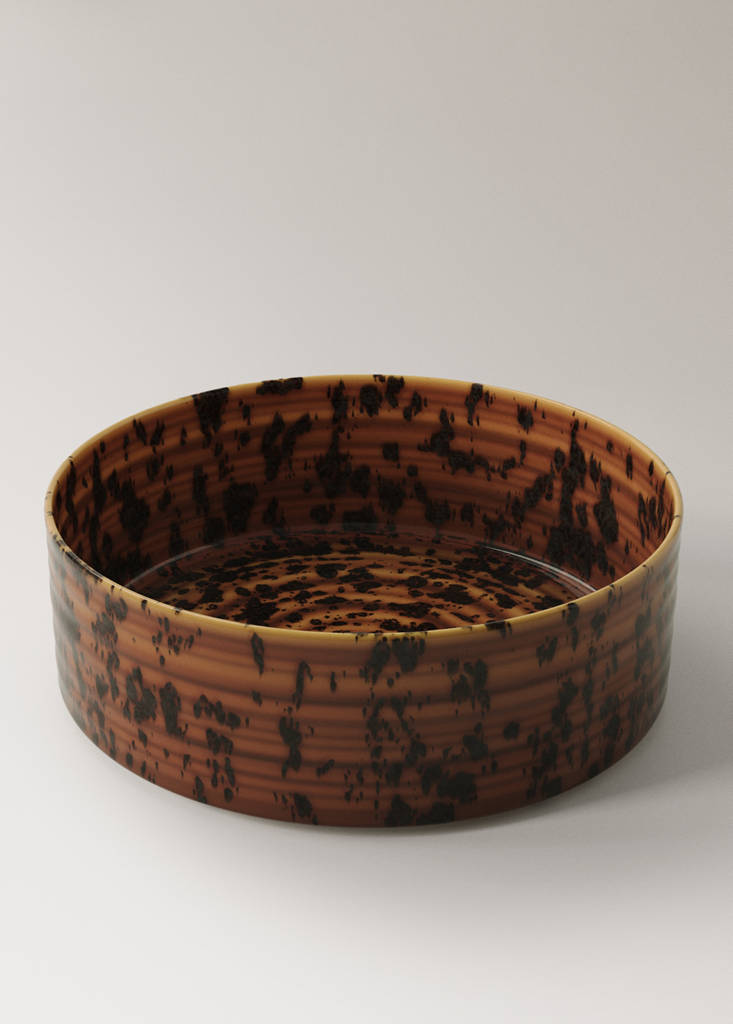 Medium reactive stoneware bowl — Brown