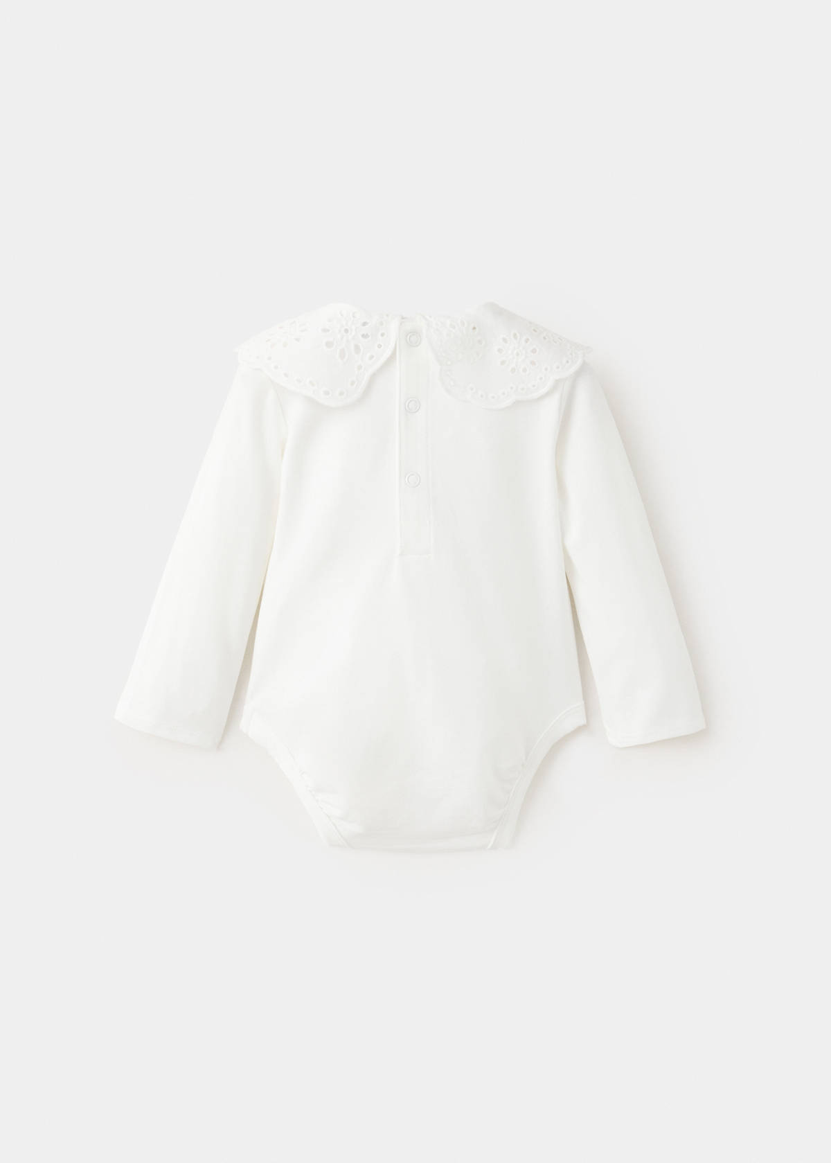 Cotton baby collar playsuit — Off White