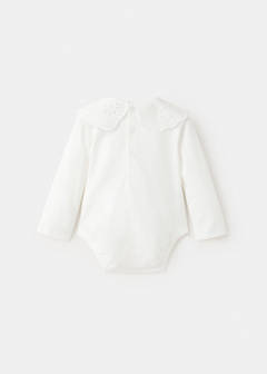 Cotton baby collar playsuit — Off White 3