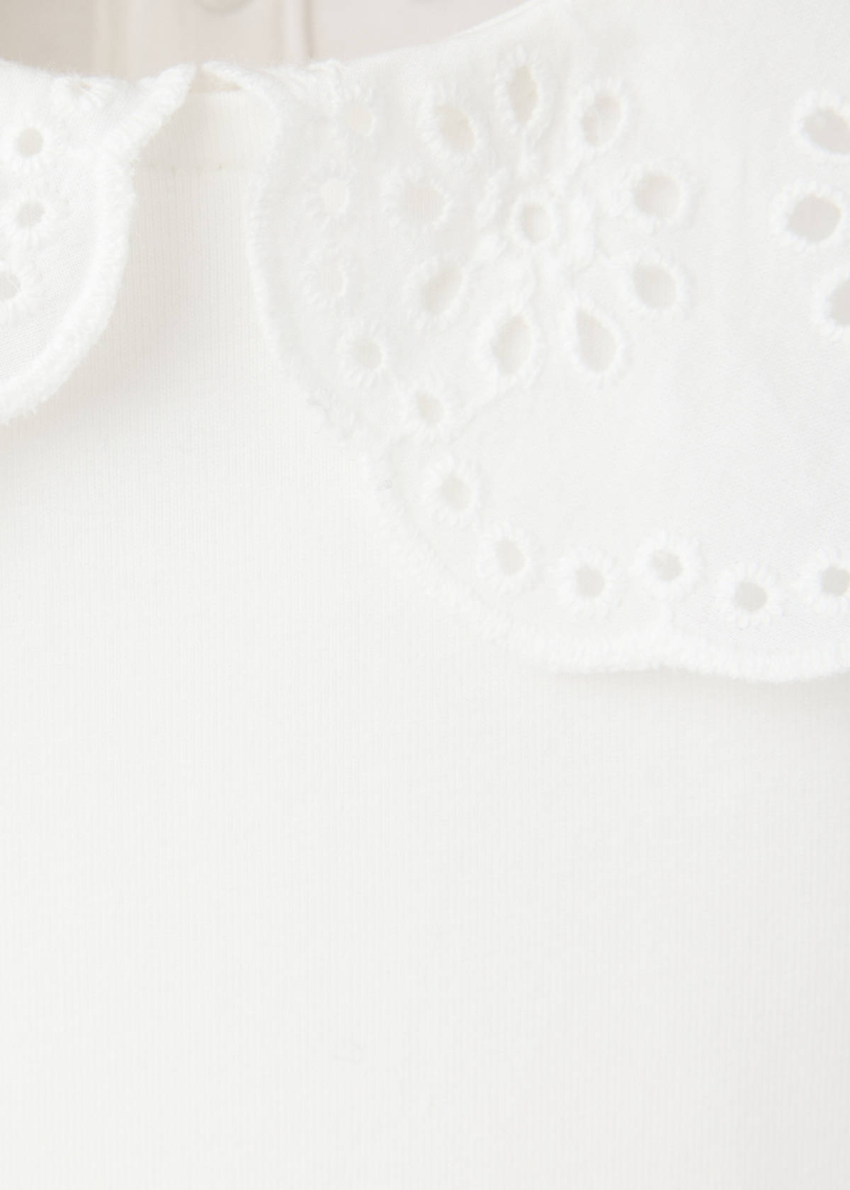 Cotton baby collar playsuit — Off White