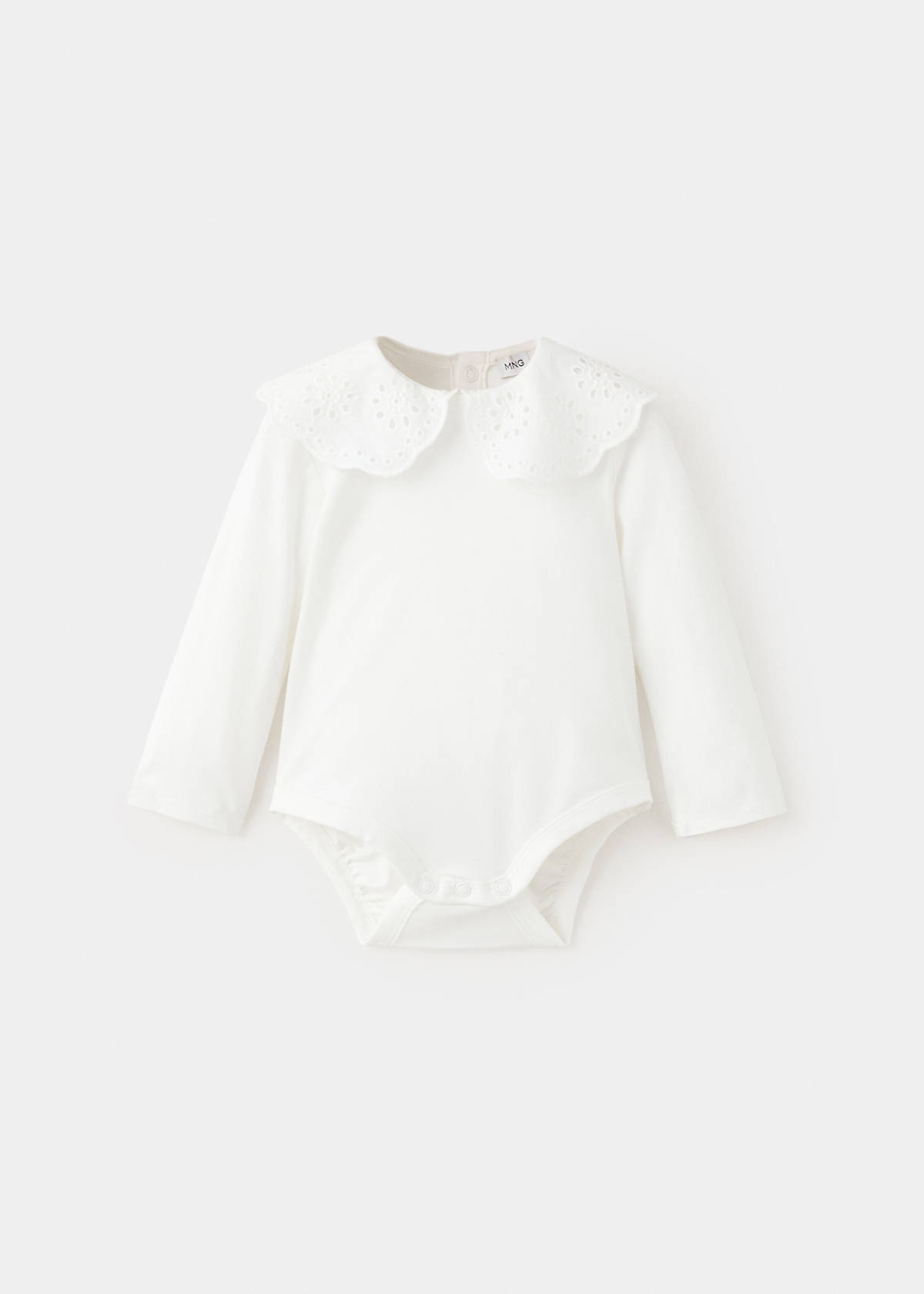 Cotton baby collar playsuit — Off White
