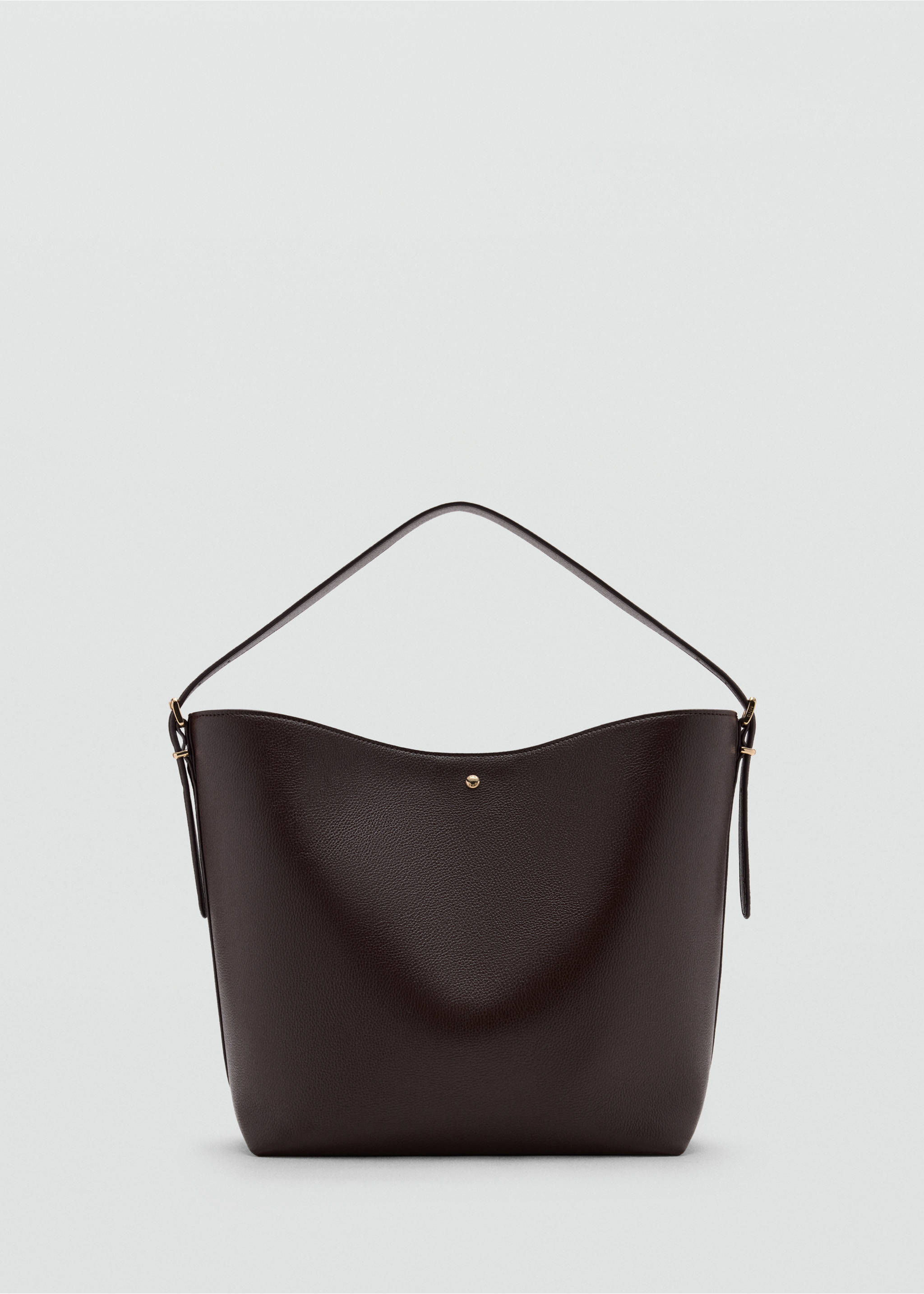 Bucket bag with buckle - Article without model, Chocolate. Ref: 37023318-00.