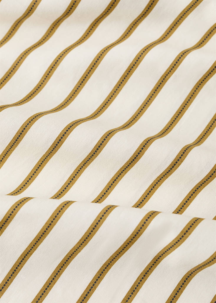 Percale cotton striped duvet cover for 150/160 cm bed — Ochre