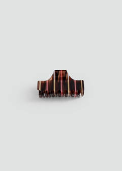 Two-tone striped hair clip — Brown 1