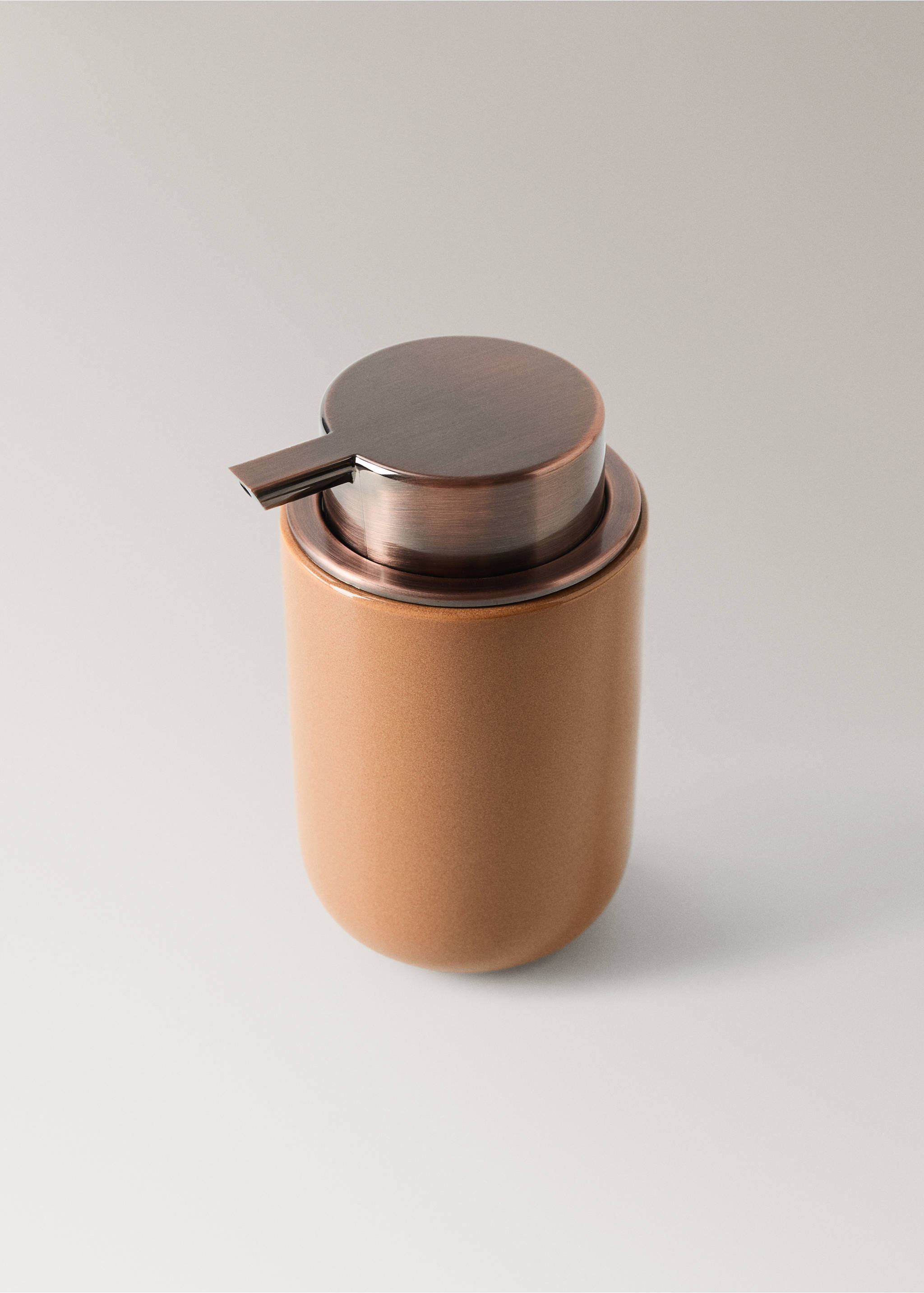 Ceramic soap dispenser - Details of the article 2, Burnt Orange. Ref: 37023859-00.
