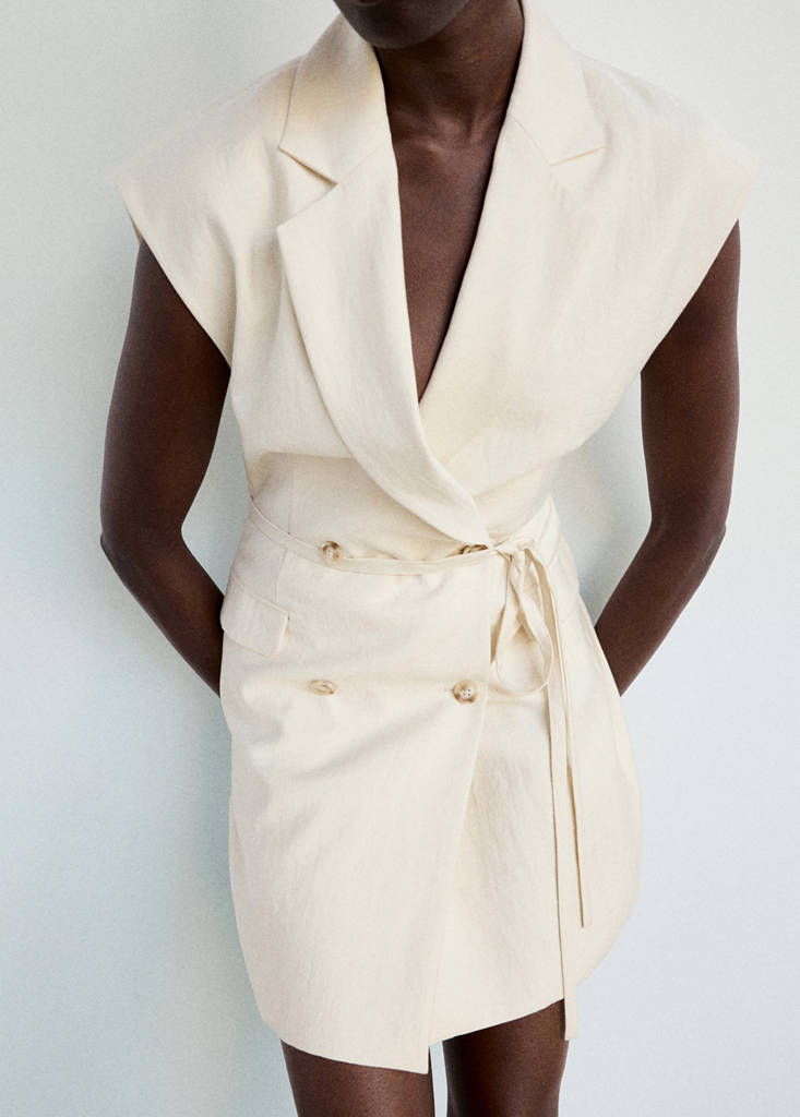 Double-breasted belted dress - thumbnail 2