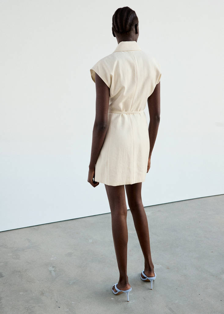 Double-breasted belted dress - thumbnail 3