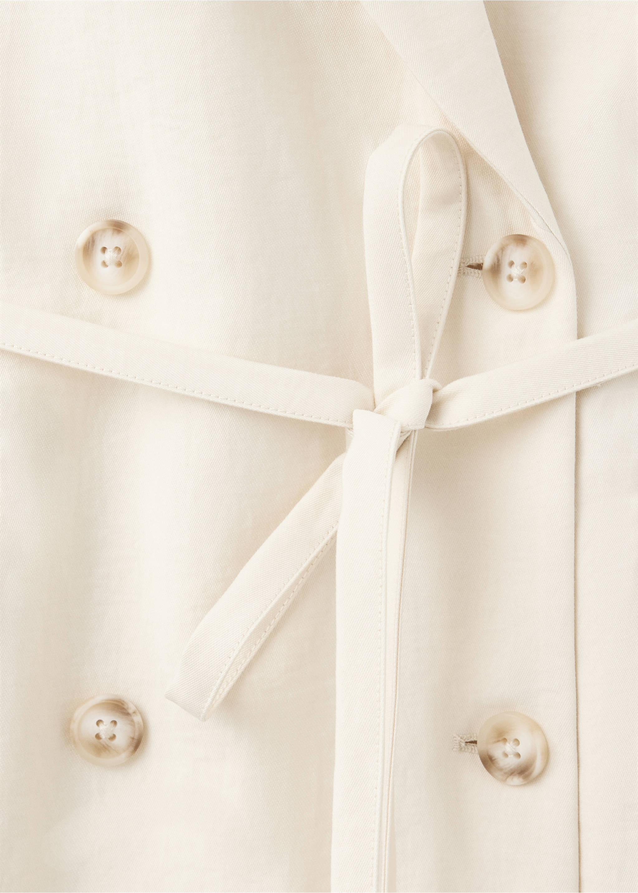 Short wrap dress - Details of the article 8, Ecru. Ref: 37023860-00.