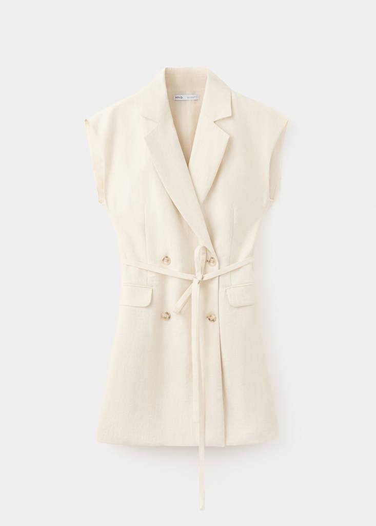 Double-breasted belted dress - thumbnail 4