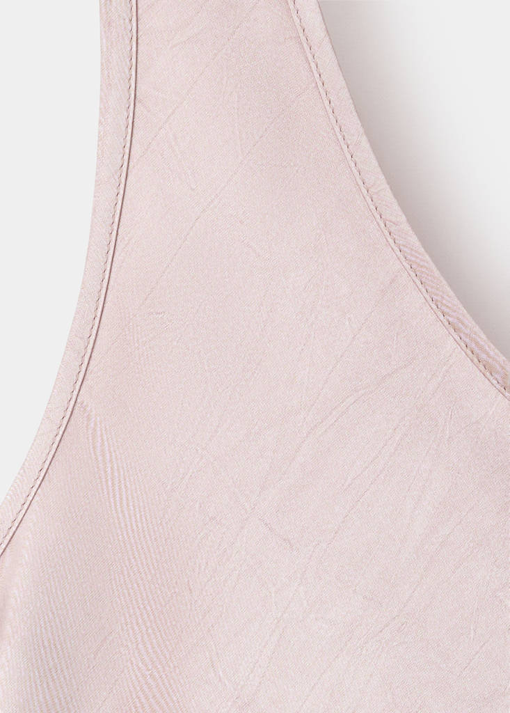 Satin dress with creased effect — Pastel Pink