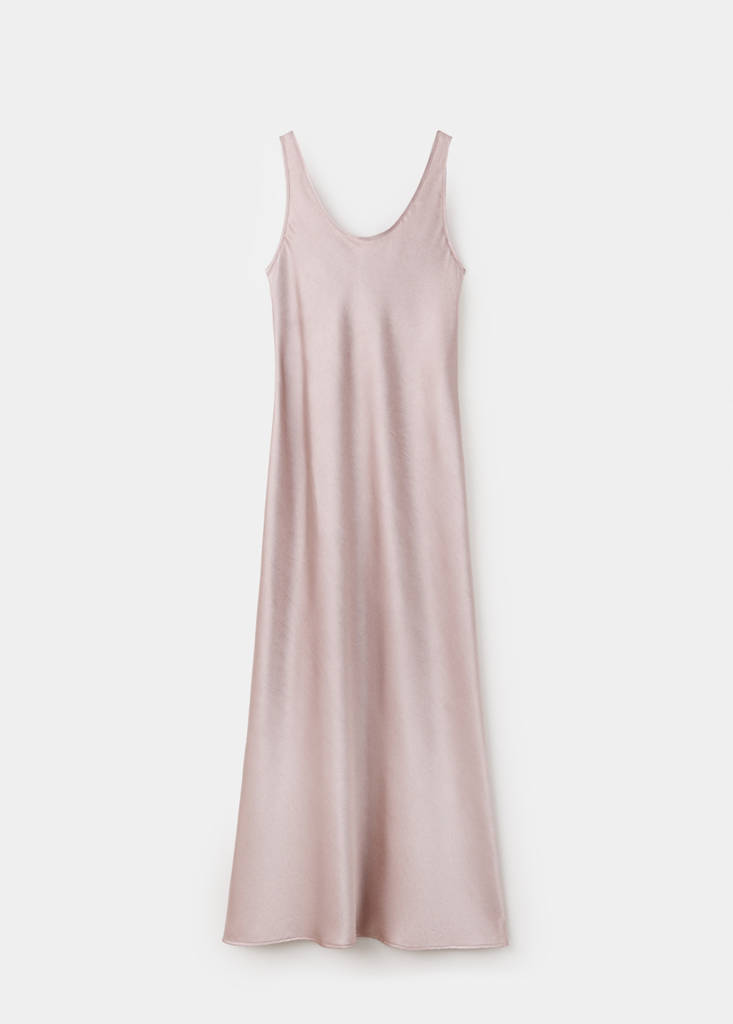 Satin dress with creased effect — Pastel Pink