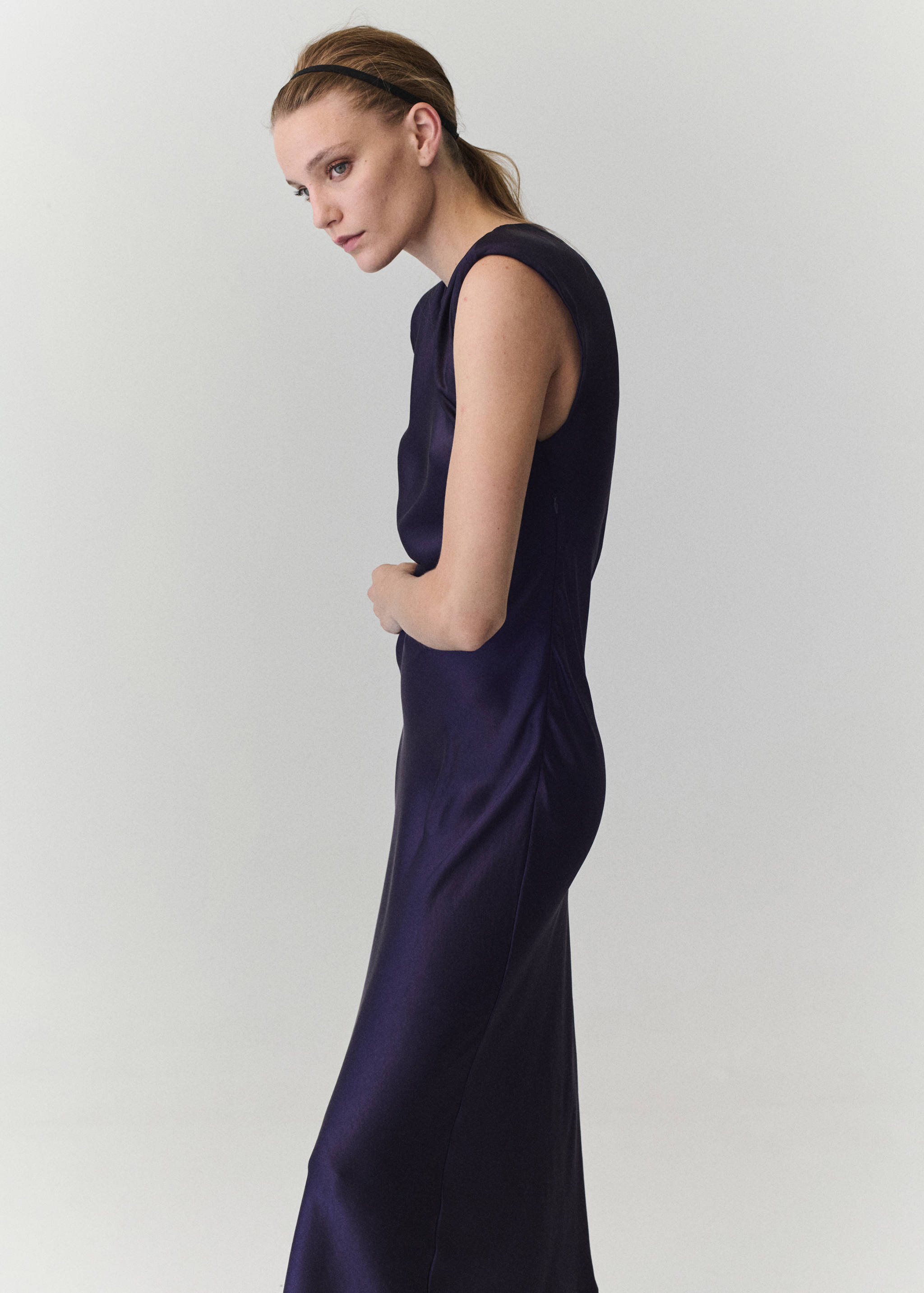 Satin midi dress - Medium plane