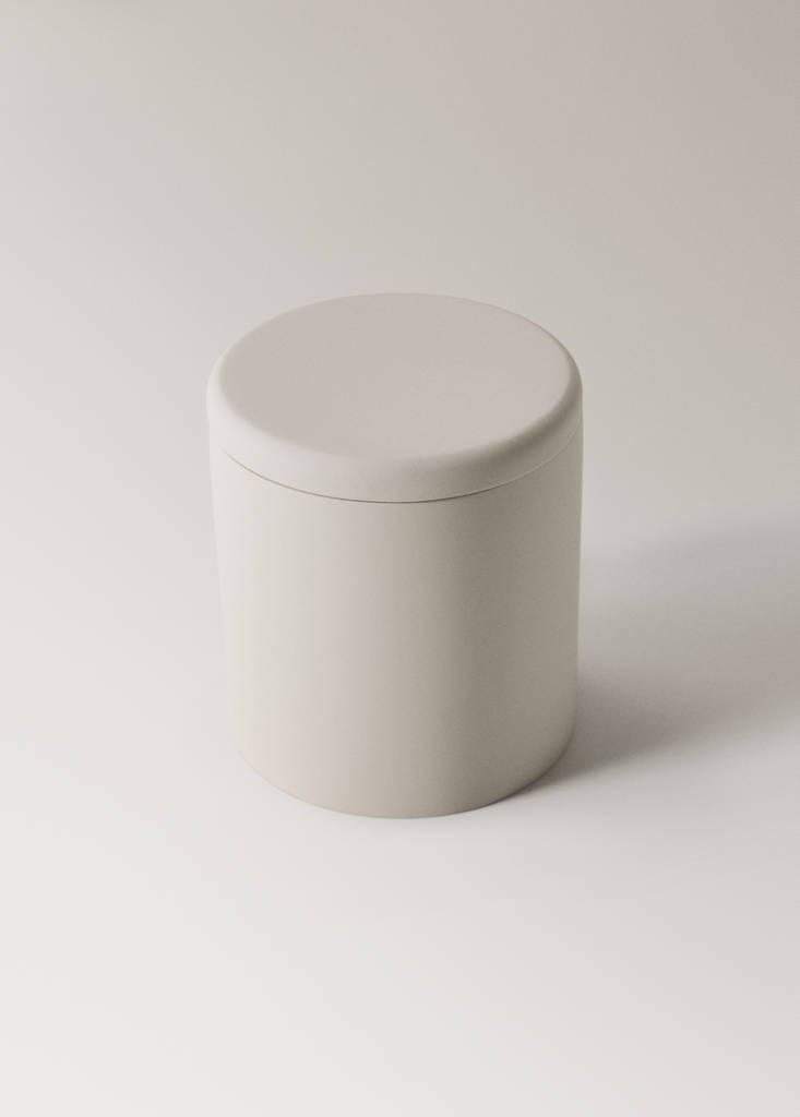Resin bathroom container — Ecru
