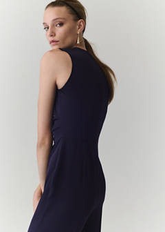 Long jumpsuit with asymmetrical sleeves — Blue 3