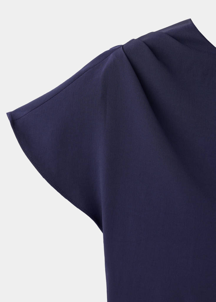 Long jumpsuit with asymmetrical sleeves — Blue