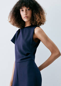Long jumpsuit with asymmetrical sleeves — Blue 11