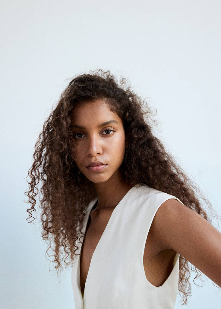 Linen playsuit with buttons — Off White