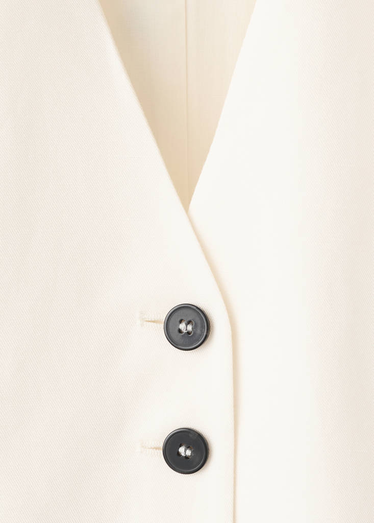 Linen playsuit with buttons — Off White