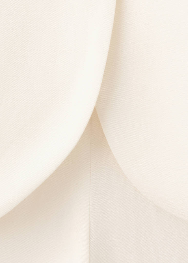 Linen playsuit with buttons — Off White
