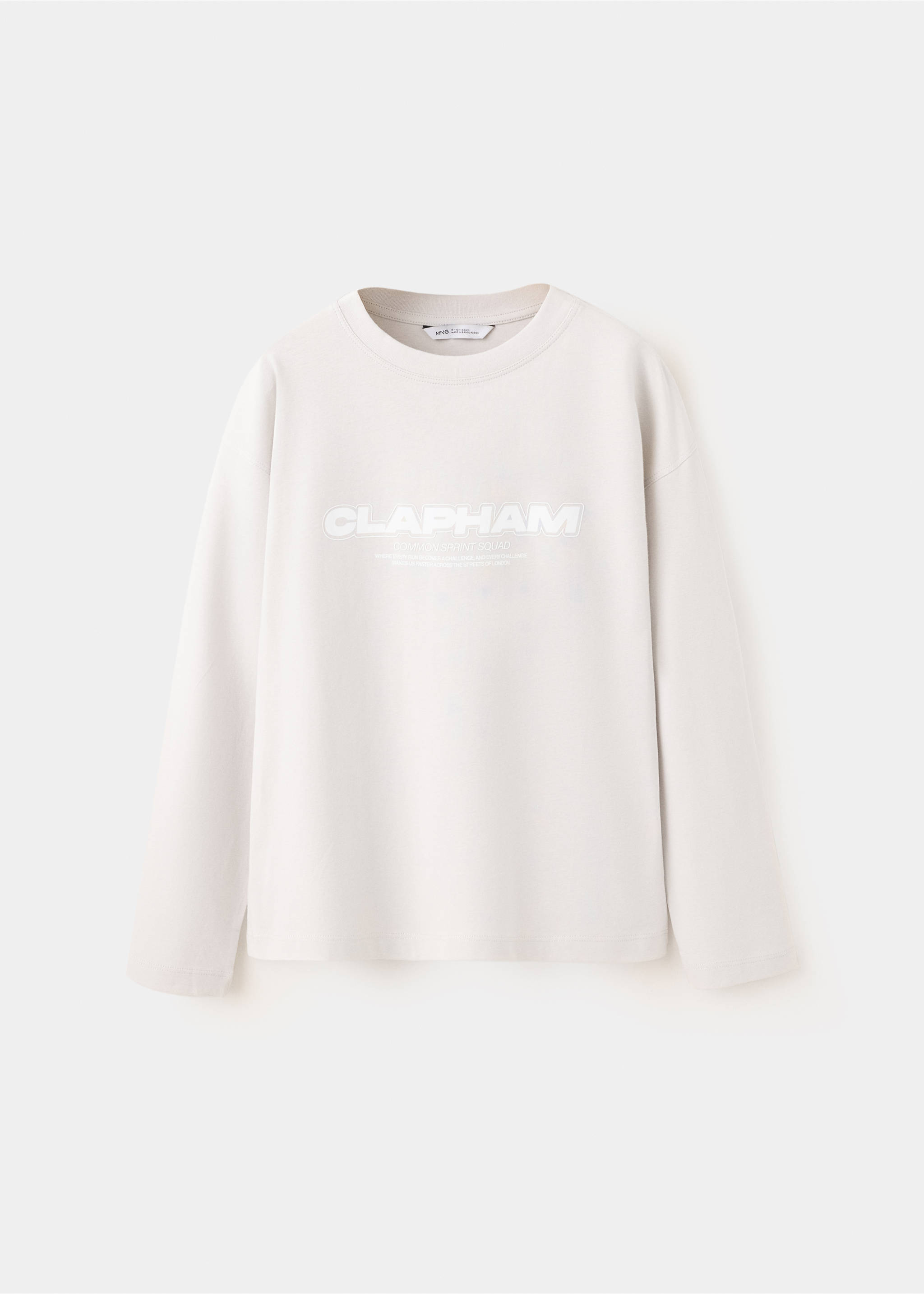 T-shirt coton détail imprimé - Article sans modèle, Gris glacé. Ref: 37023877-00.