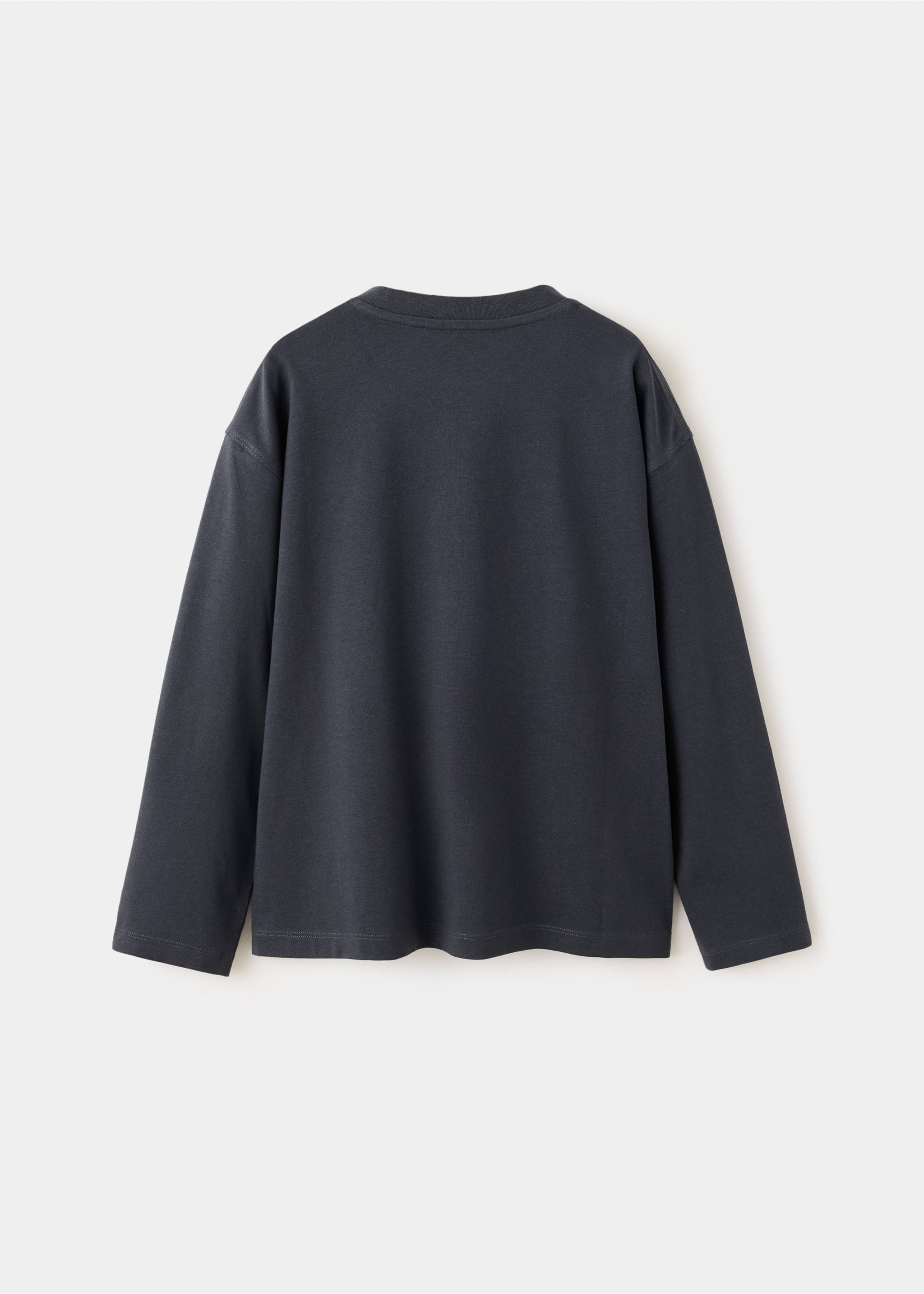 T-shirt coton détail imprimé - Verso de l’article, Gris anthracite. Ref: 37023877-00.