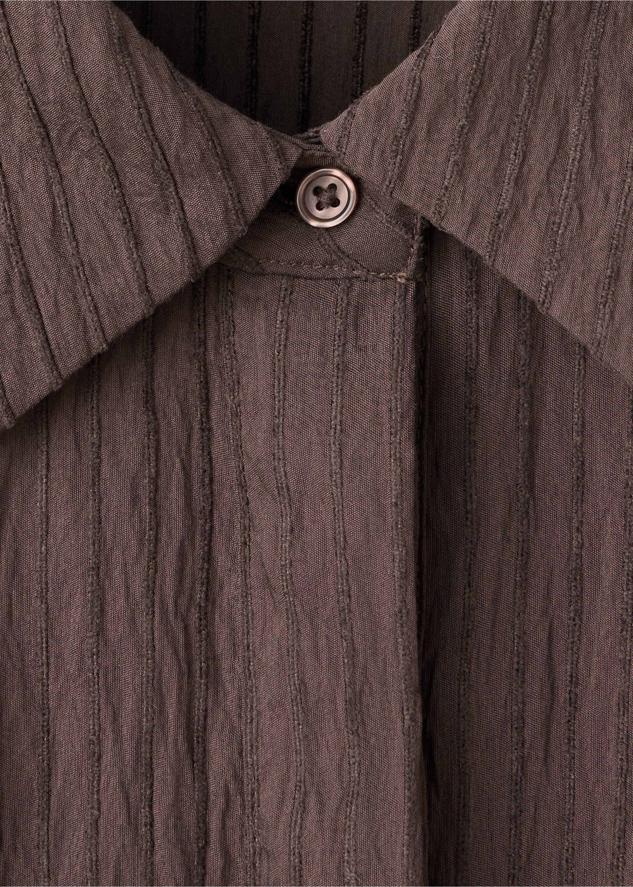 Belt shirt dress - Details of the article 0, Brown. Ref: 37023878-00.