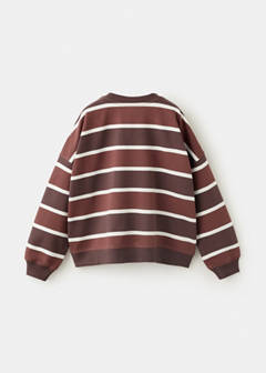 Boxy fit striped sweatshirt — Brown 5