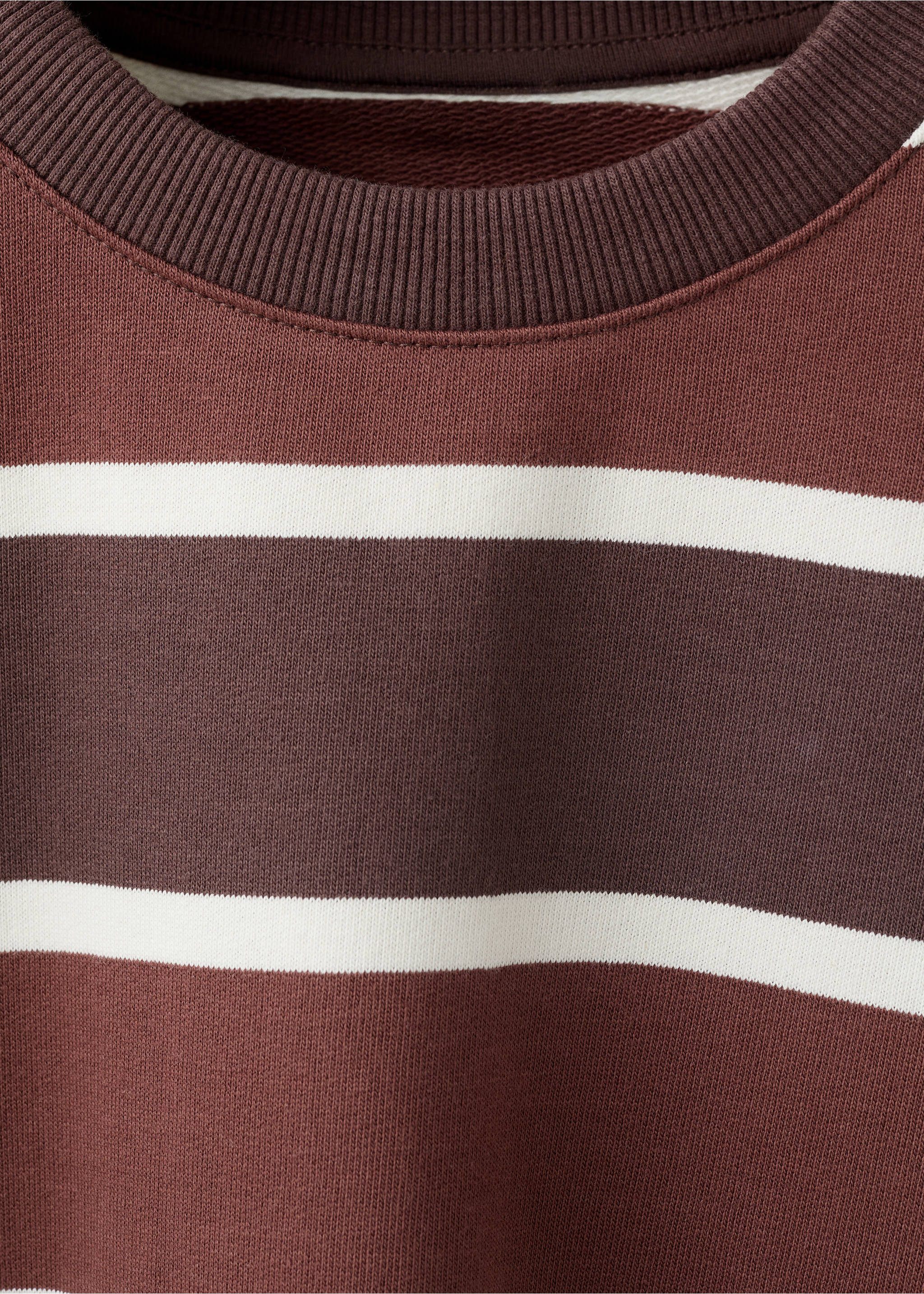 100% cotton striped sweatshirt - Details of the article 8, Brown. Ref: 37023880-00.