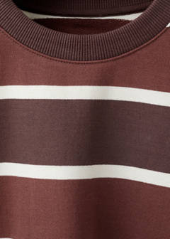 Boxy fit striped sweatshirt — Brown 4