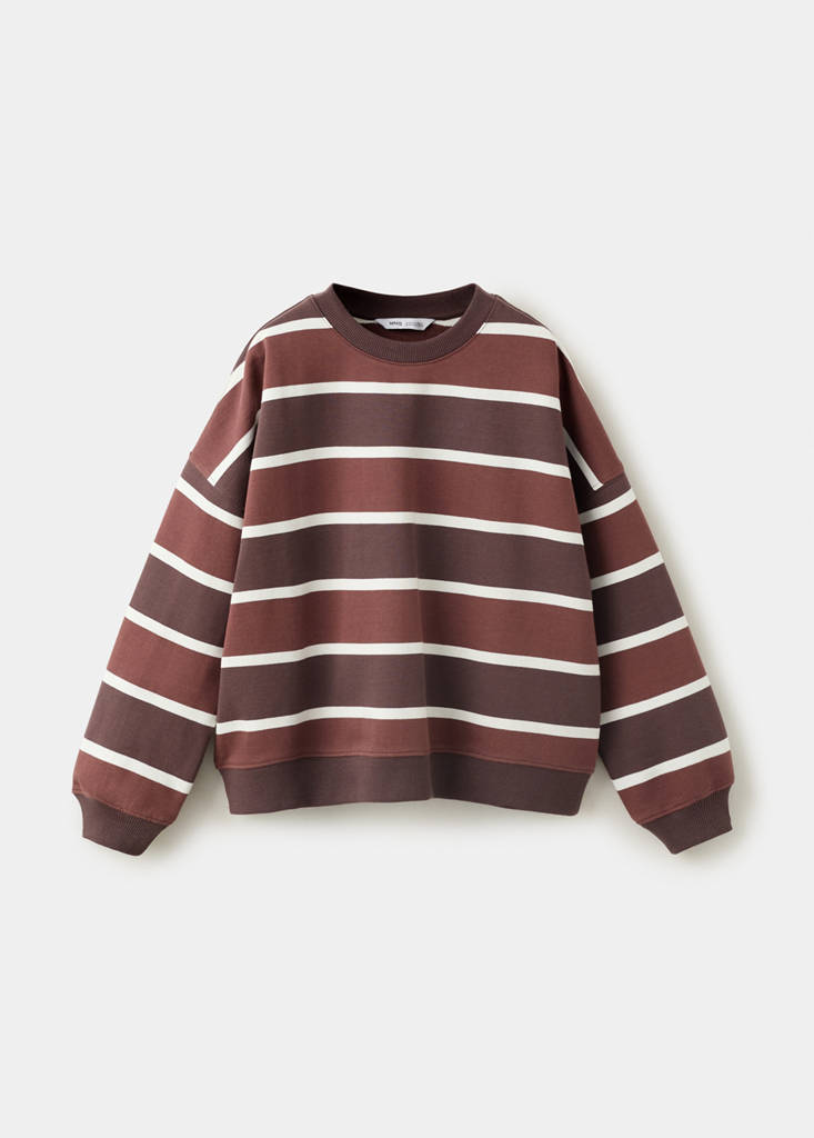Bluza boxy fit w paski brązowy - Dzieci - 13-14 lata - MANGO KIDS