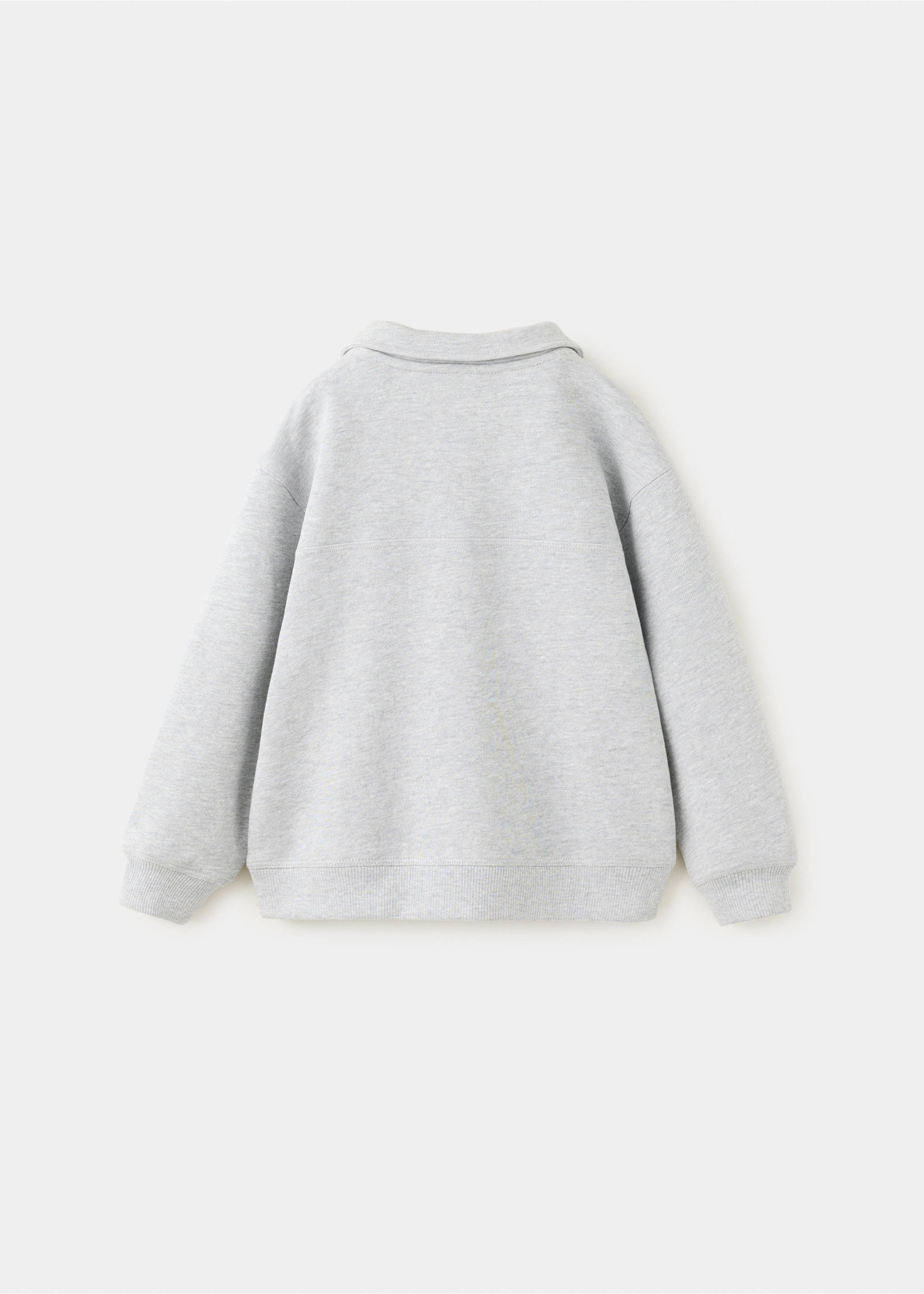 Cotton sweatshirt with phrases - Reverse of the article, Light Heather Grey. Ref: 37023882-00.