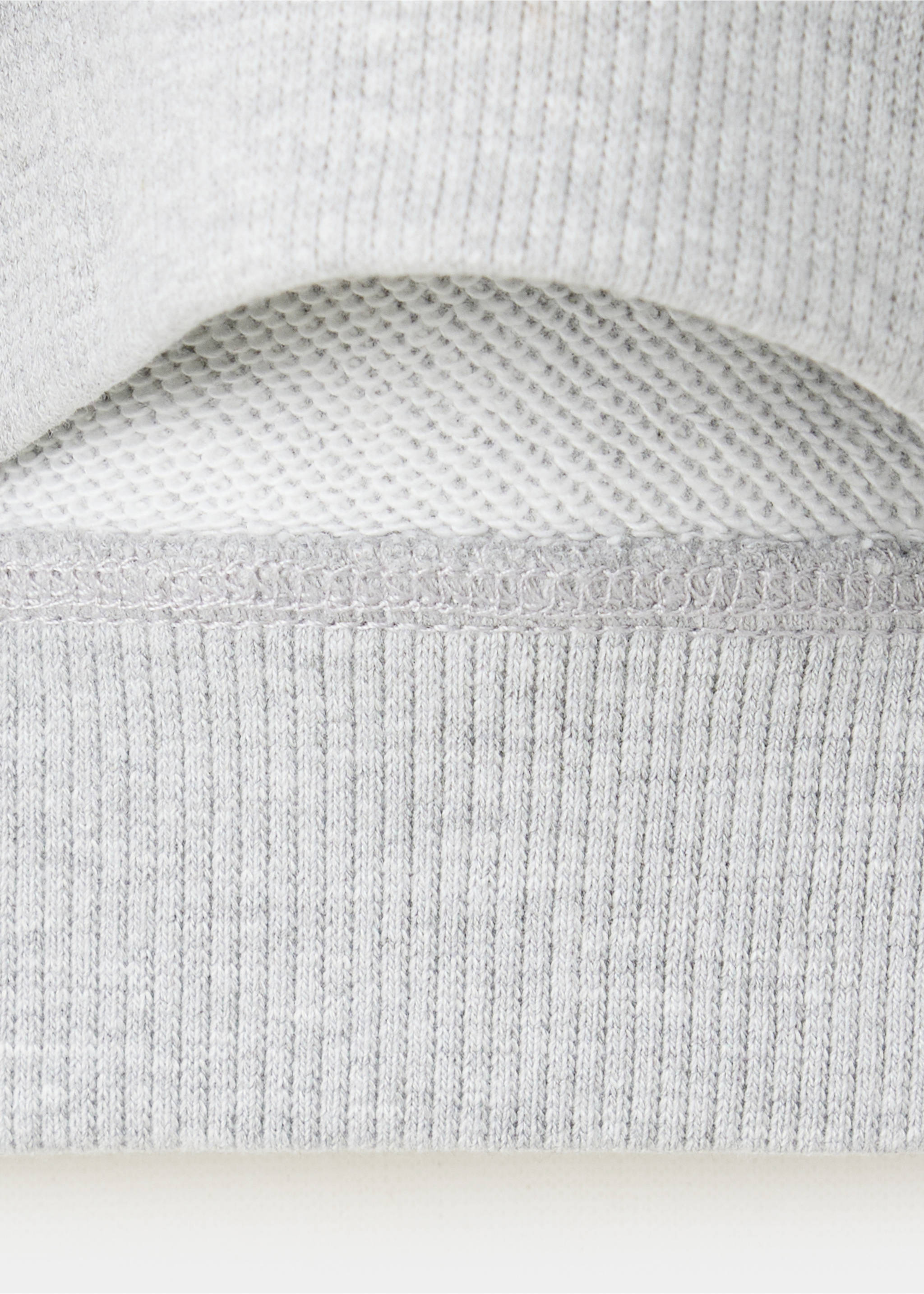 Cotton sweatshirt with phrases - Details of the article 0, Light Heather Grey. Ref: 37023882-00.