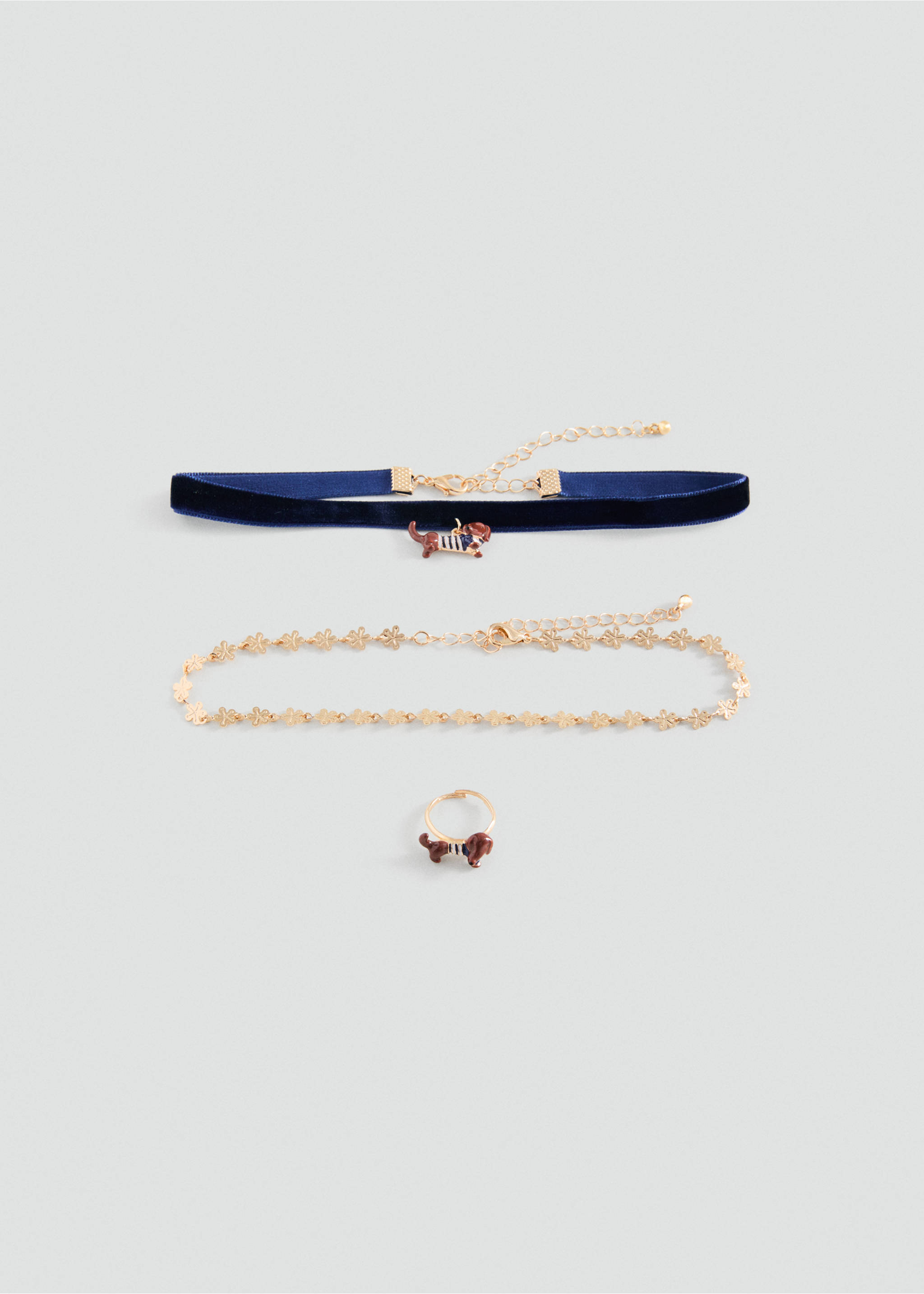 Pack of dog necklaces and ring - Article without model, Gold. Ref: 37023883-00.